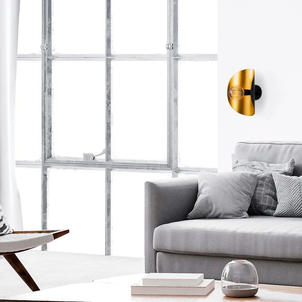 Nástenné svietidlo v čierno-zlatej farbe Sivani – Opviq lights