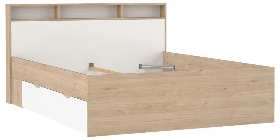 Dvojlôžková posteľ v dekore duba s úložným priestorom bez roštu 160x200 cm v prírodnej farbe Ikast – Tvilum