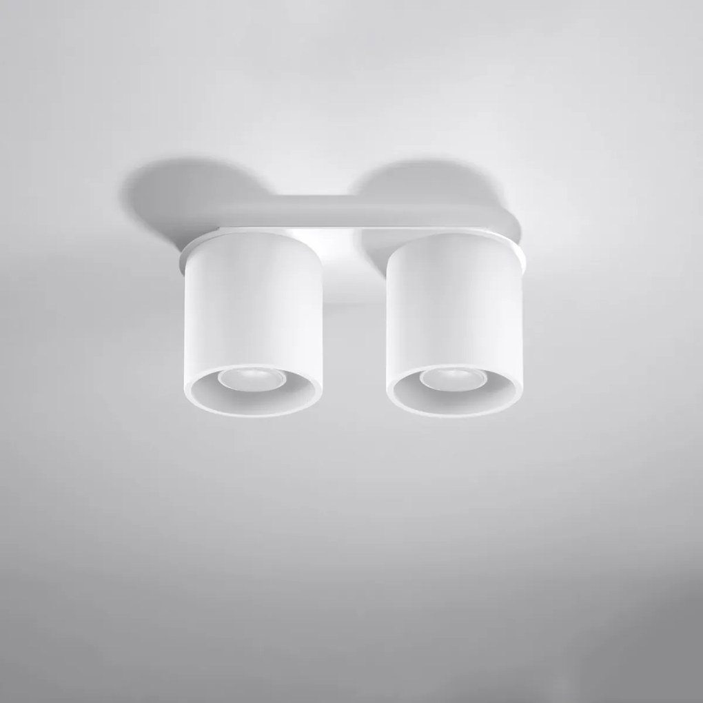 Stropné svietidlo Orbis, 2x biele kovové tienidlo