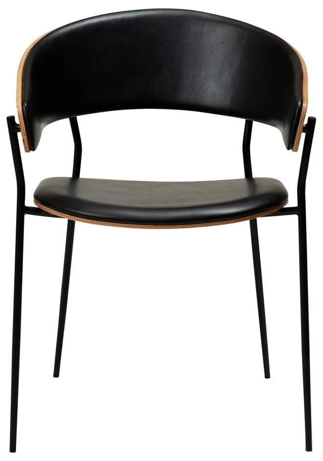 Čierne/tmavo prírodné jedálenské kreslo s podrúčkami Crib – DAN-FORM Denmark