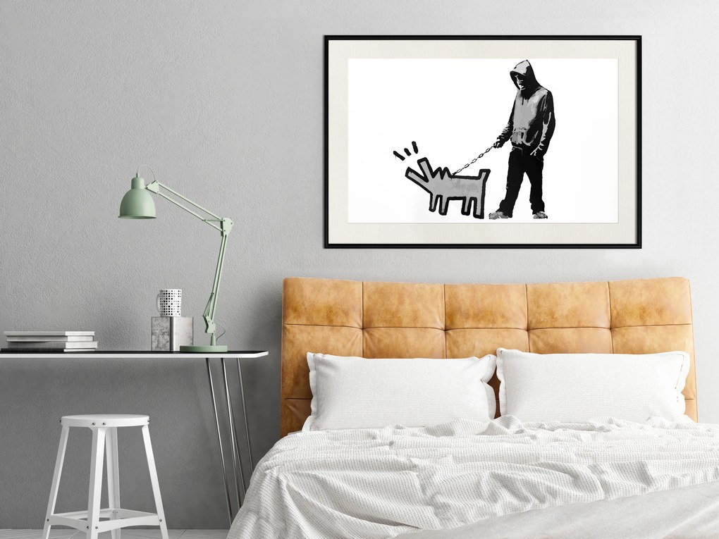 Artgeist Plagát - Dog Art [Poster] Veľkosť: 30x20, Verzia: Čierny rám s passe-partout