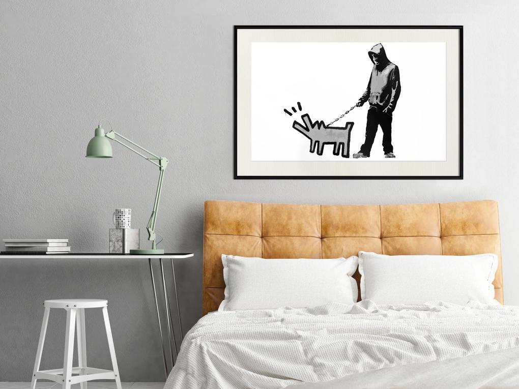 Artgeist Plagát - Dog Art [Poster] Veľkosť: 60x40, Verzia: Zlatý rám s passe-partout