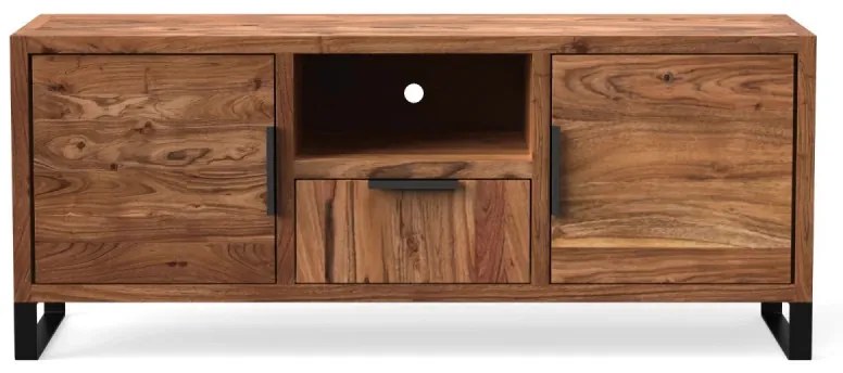furniture-nabytek.cz - Masívny TV stolík Sydney z akácie, lakovaný, hnedý – 134×45×55 cm