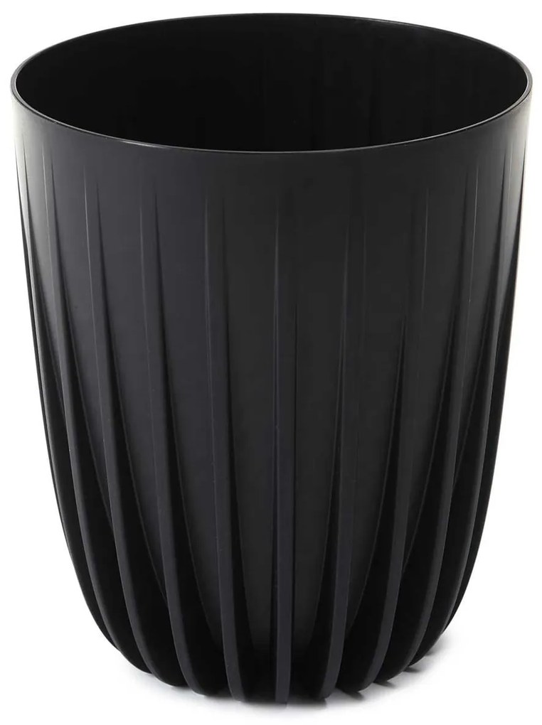 PLASTOVÝ KVETINÁČ STRIPPED ECO 46X39 CM ČIERNA