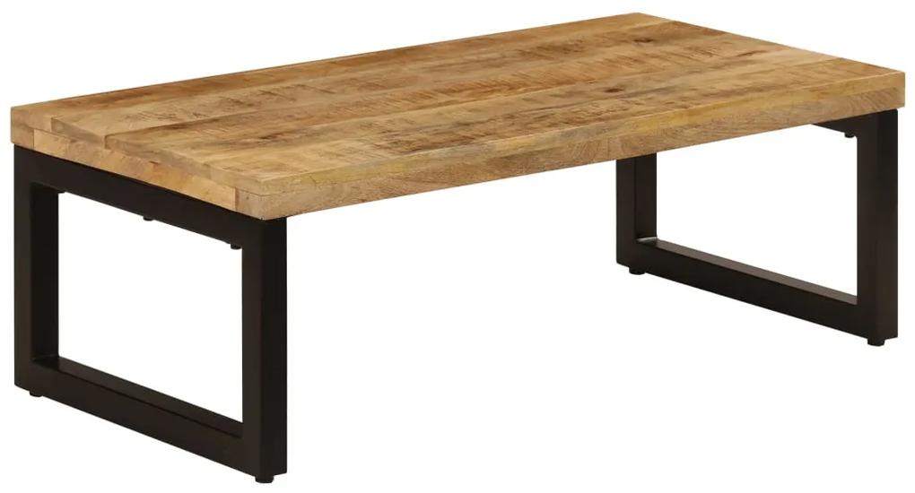 Konferenčný stolík 100x50x35 cm, mangový masív a oceľ 247337