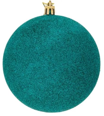 DECOLED Plastová koule, prům. 10 cm, paví zelená, 6x glitter