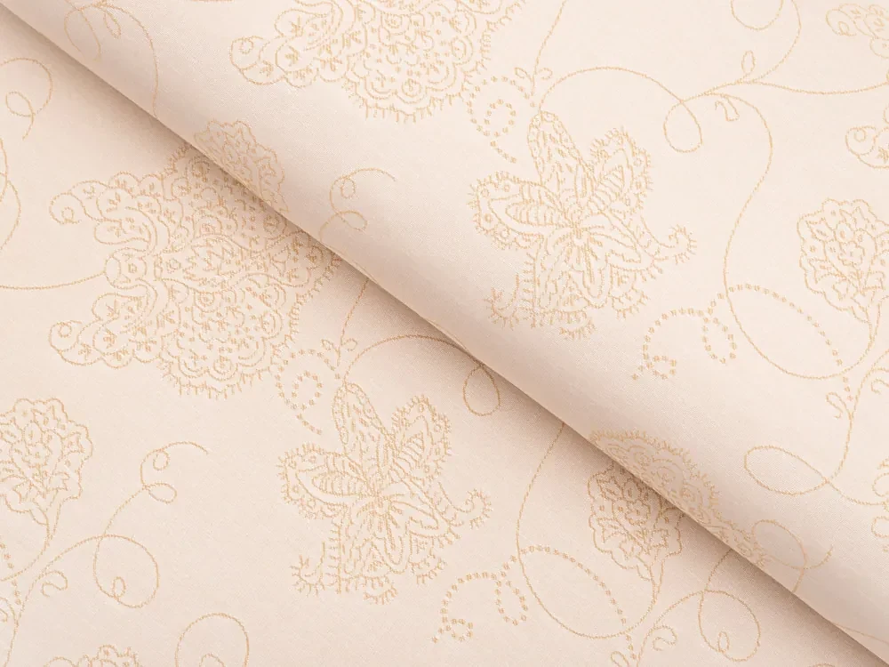 Biante Dekoračná obliečka na vankúš TF-099 Zlaté kvetované ornamenty na béžovom 70 x 90 cm