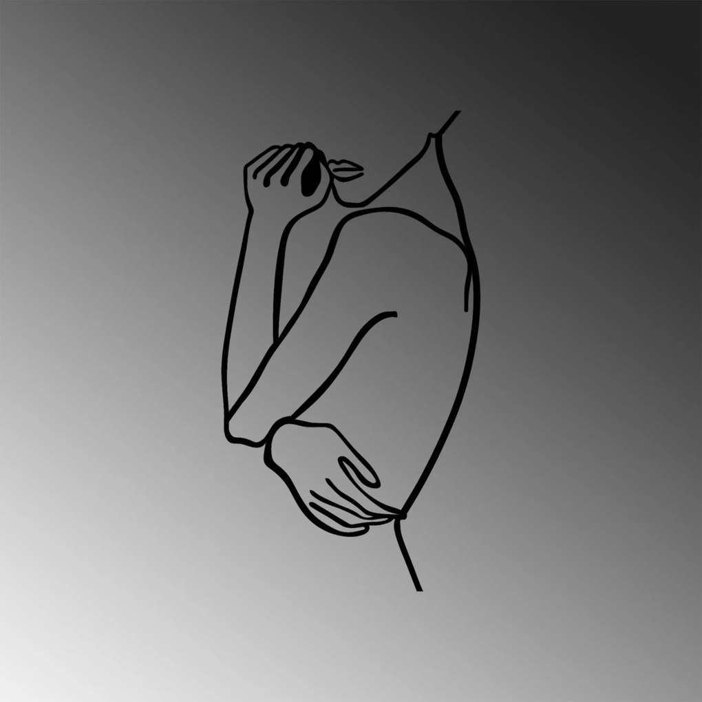 Nástenná kovová dekorácia Žena 2 čierna