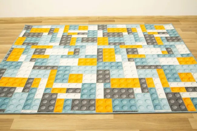 Dětský koberec kostky lego orange