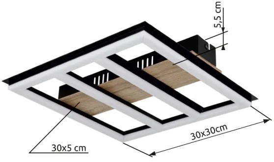 Globo 67291-18 - LED Stropné svietidlo FROOMY LED/18W/230V 3000K 30x30 cm