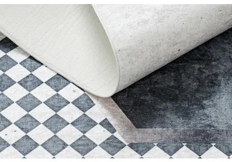 ANDRE 1863 umývací koberec Diamanty, geometrický protišmykový - biely / čierna Veľkosť: 160x220 cm