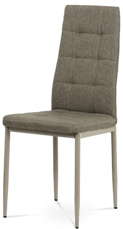 Jedálenská stoličky DCL-397 CRM2, látka krémová / kovové nohy matný lak