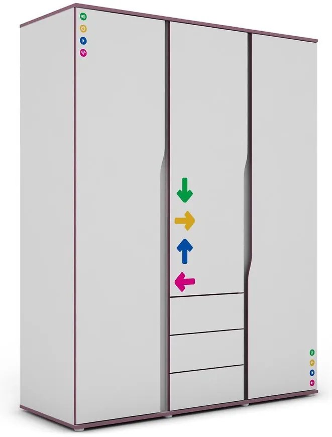 Skriňa Matrix 3D biely/fialový