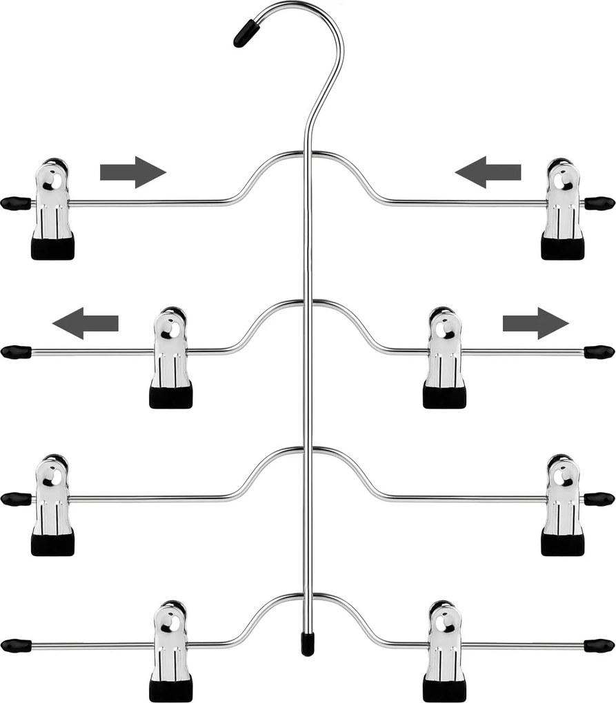 Sada 4-úrovňových kovových vešiakov na nohavice 3 ks