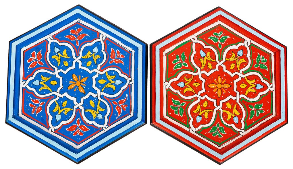Orientálne drevené stolíky Tirra (rôzne farby)