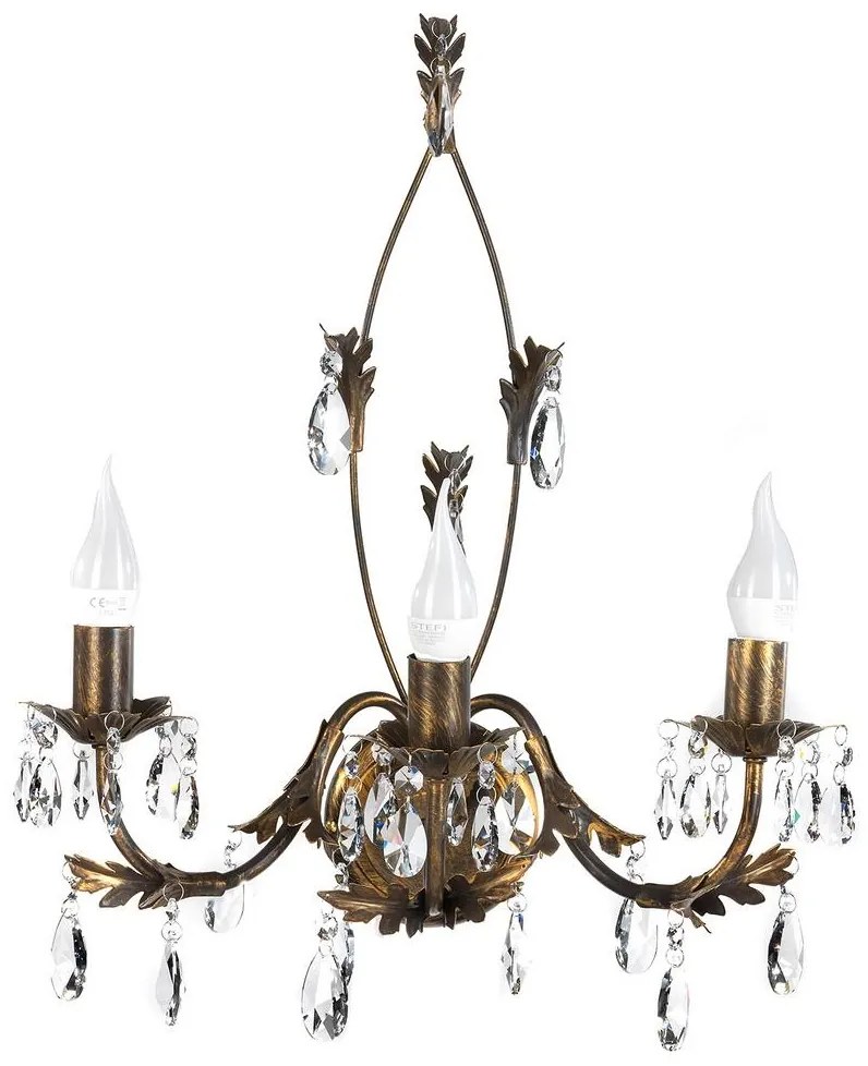 ONLI - Nástenné svietidlo TERESA 3xE14/6W/230V bronzová