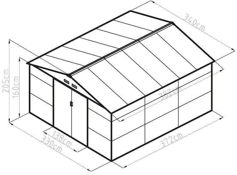 Záhradný domček G21 GAH 1300 - 340 x 382 cm, zelený 63900586