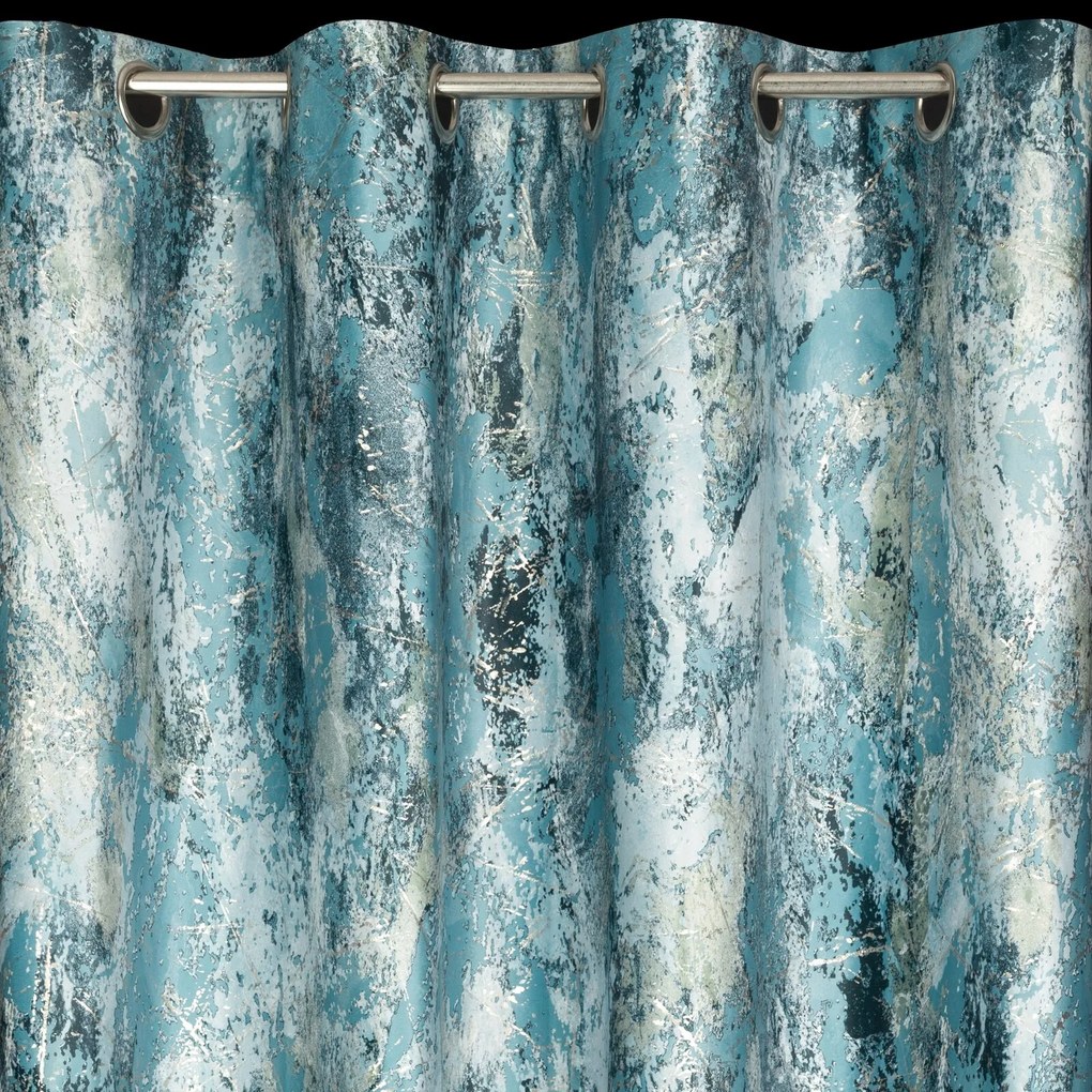 ZATEMŇOVACÍ ZÁVES NA KRÚŽKOCH MALIA 140X250 CM TYRKYSOVÁ