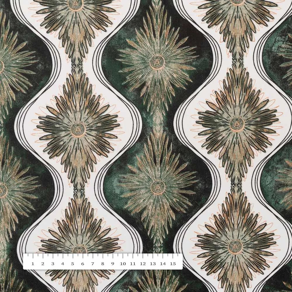 Biante Bavlnený obdĺžnikový obrus Sandra SA-542 Okrasné hviezdy na zelenom/bielom 120x200 cm