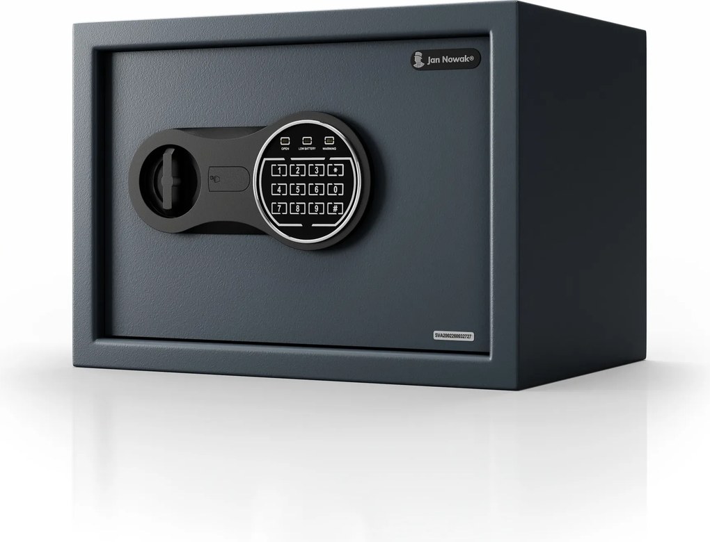Malý domáci trezor, elektronický zámok na kód, na peniaze a dokumenty, 350x250x250 mm: DORIAN