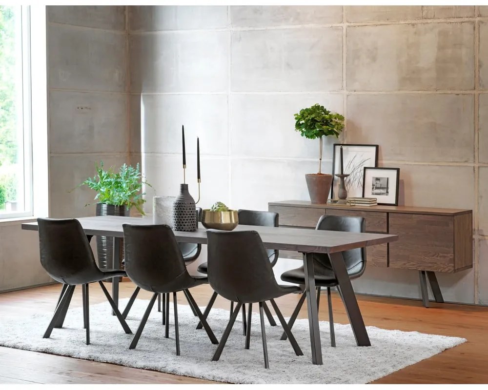 Čierna jedálenská stolička s čiernymi nohami Rowico Alpha