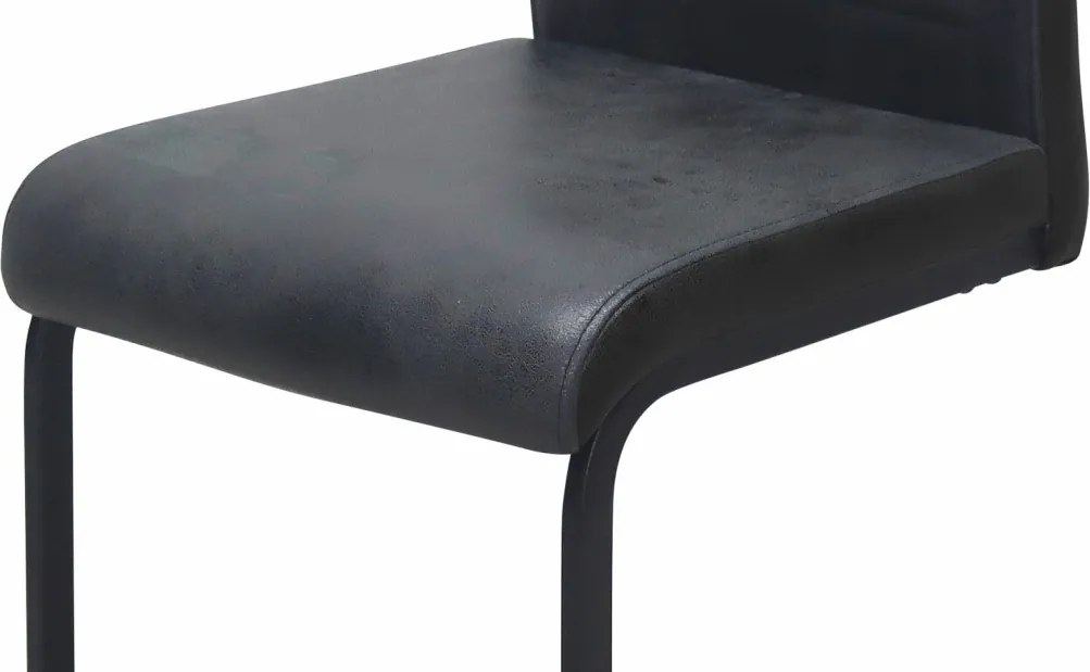 Jedálenská stolička Rindul, antracitová látka v optike lesklej kože