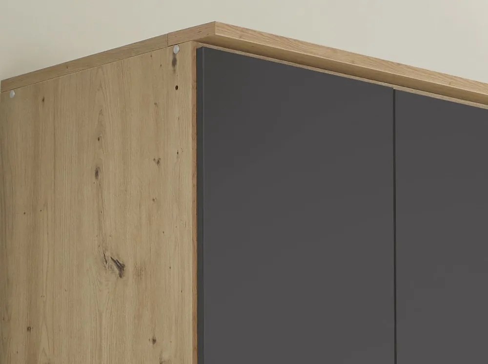 Šatníková skriňa Bremen, 91 cm, dub artisan/tmavo šedá