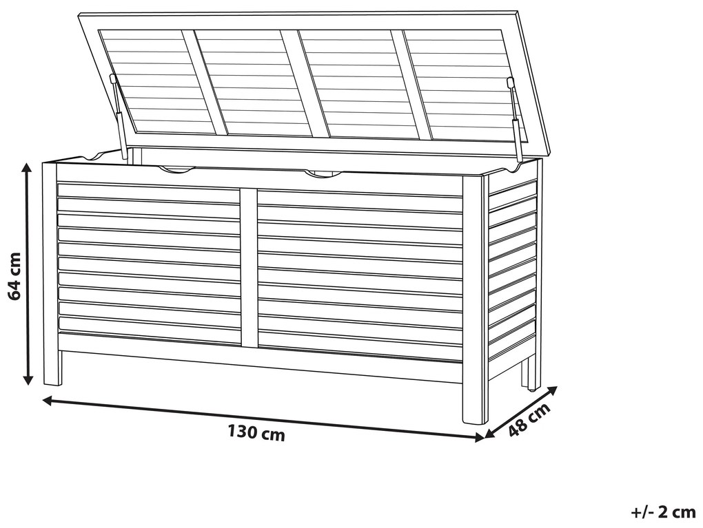 Úložný box akáciové drevo 130 x 48 cm svetlohnedý RIVIERA Beliani