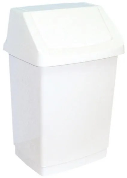 Odpadkový kôš s vekom plastový 15 l, biela