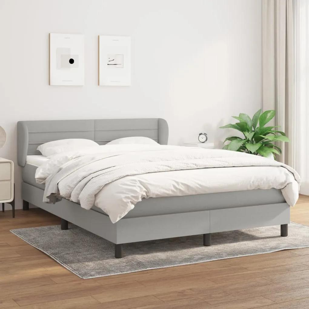 Boxspring posteľ s matracom bledosivý 140x190 cm látka 3126317