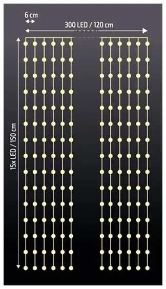 LED Vianočný záves LED/3xAA