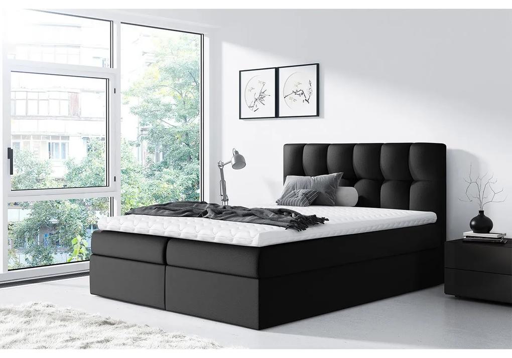 Kontinentálna posteľ Maddox (160x200) (ekokoža Soft 011 (čierna)). Vlastná spoľahlivá doprava až k Vám domov. 1058926