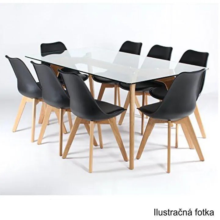 AKCIA Čierna stolička BALI MARK s bukovými nohami II. akosť