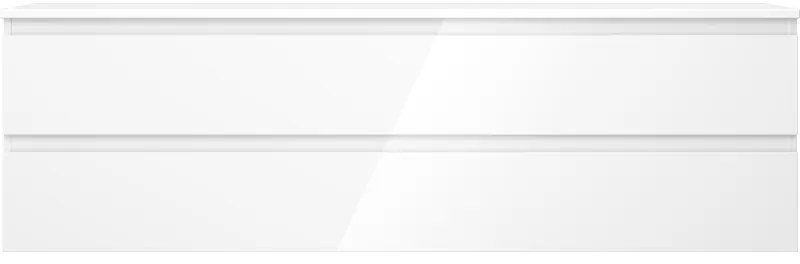 Mexen Orio, kúpeľňová skrinka 160 cm s hornou časťou, 2 zásuvky, biela lesklá, 91A10-16047-2-BFFC00