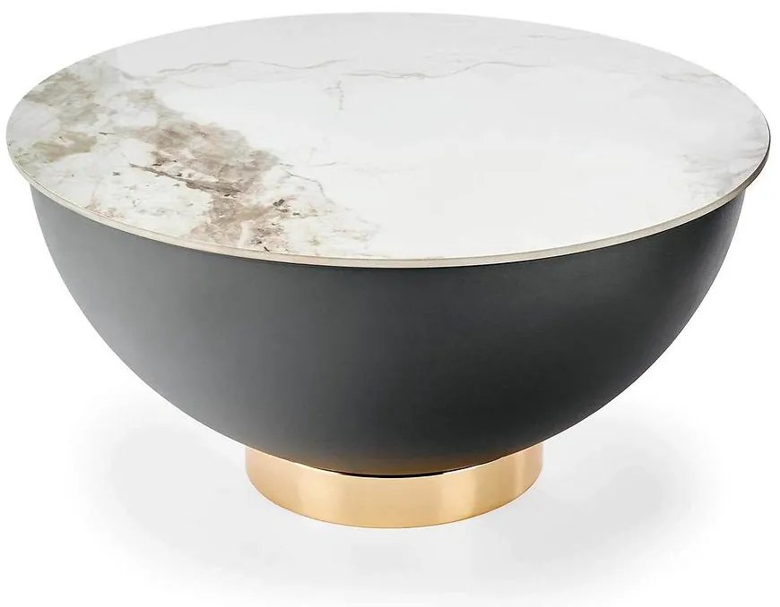 Konferenčný stolík Cecilia biela mramor/sivá 73