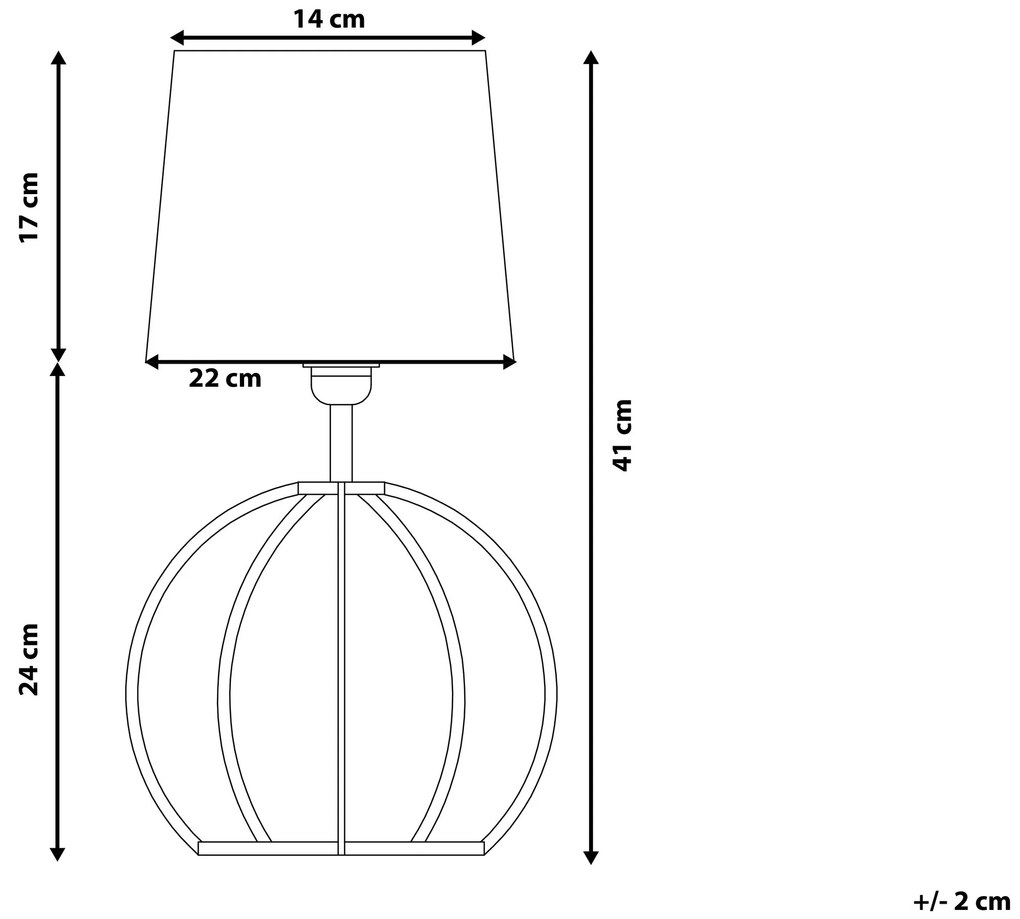 Drevená stolná lampa biela SAMO Beliani