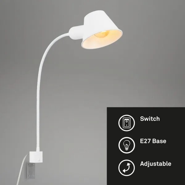 Briloner 2079-016 - Nástenná flexibilná lampa 1xE27/10W/230V biela