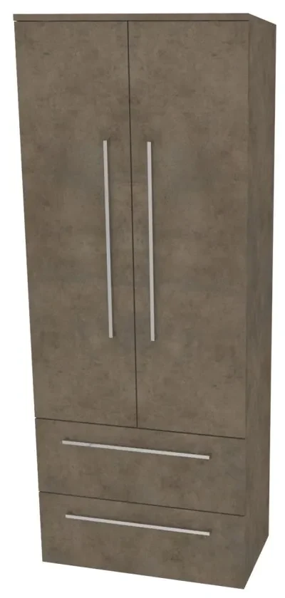 Mereo, Mereo Bino, kúpeľňová skrinka vysoká 163 cm, dvojitá, Multidecor, Betón Chicago tmavosivý, MER-CN699BCS2