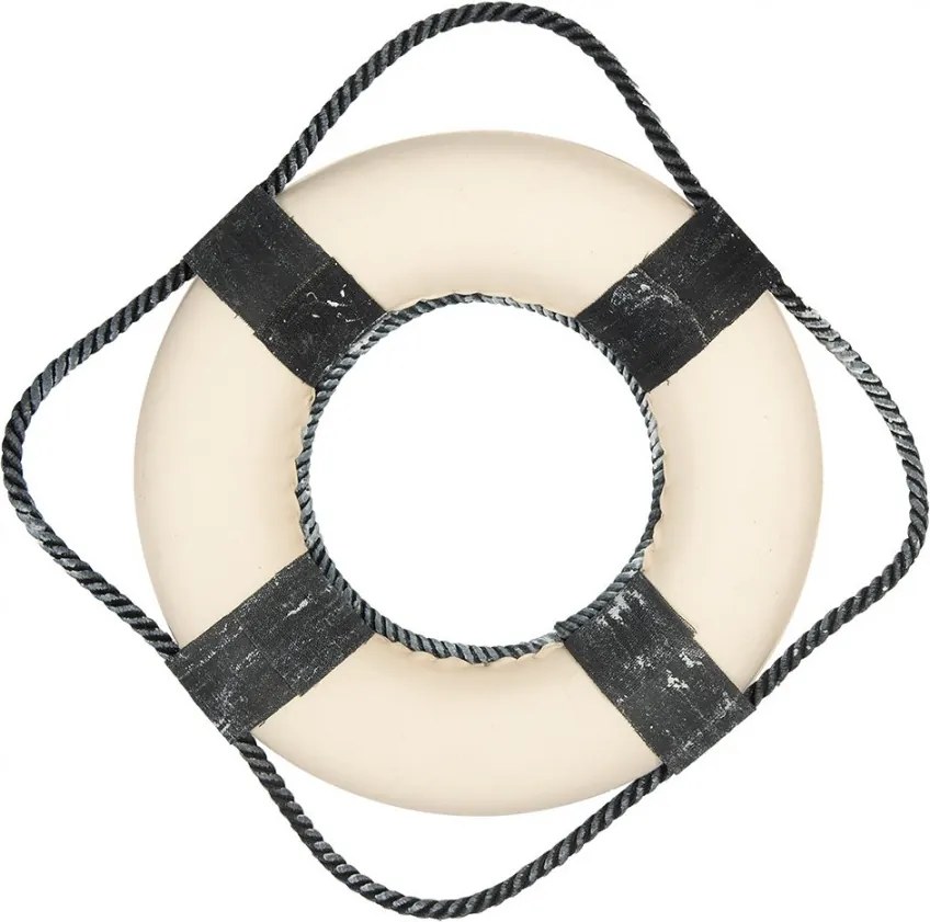 Bielo-modrá dekorácia záchranný kruh Lifebuoy Nautic - Ø 31*6 cm