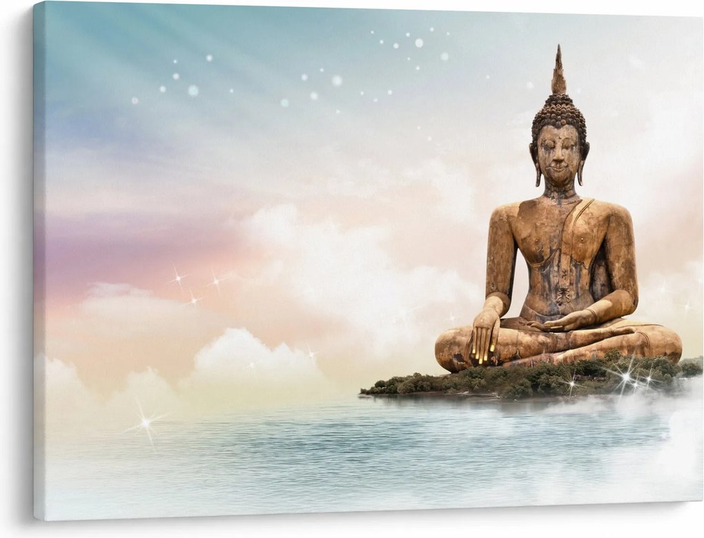 Obraz - Budha dozerajúci na zemi (70x50 cm)
