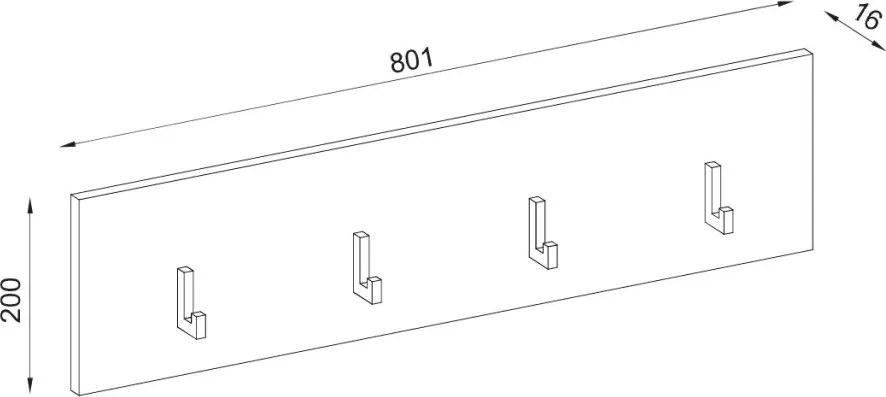 Nástenný vešiak na šaty Esteban, antracit