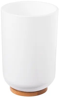 Erga SNOW, pohár na zubné kefky na postavenie, biela-hnedá, ERG-07579