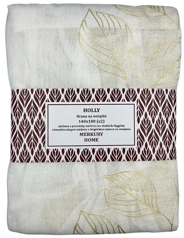 Záclona na stuhách Holly polyester ecru 140x180 Merkury Home II/22