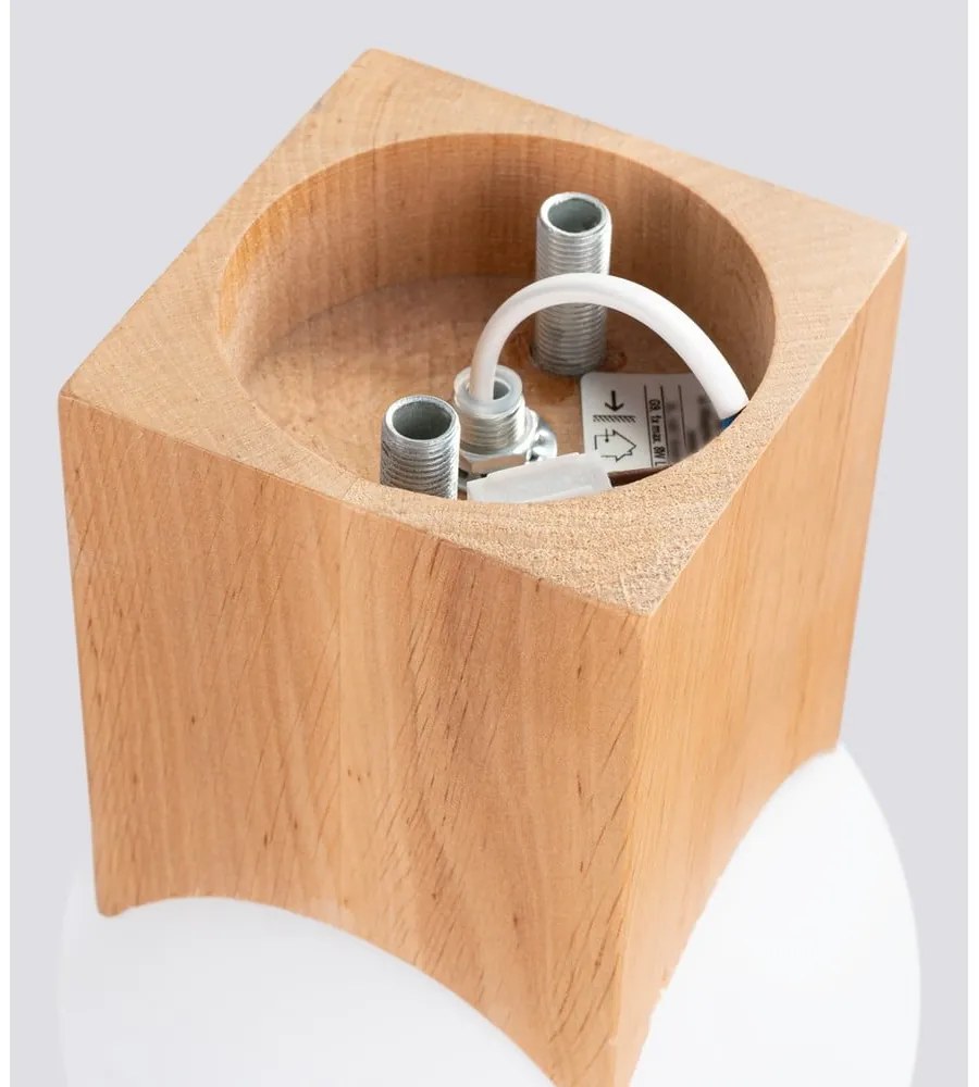 Stropné svietidlo v prírodnej farbe so skleneným tienidlom 12x12 cm Rayer – Sollux