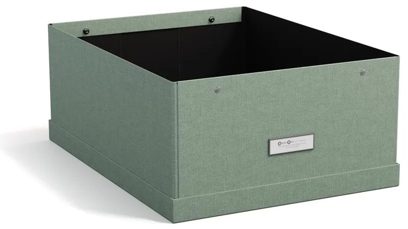 Kartónový úložný box zelenomodrý s vekom 34,5x45x18,5 cm Katrin Canvas Paper Laminate – Bigso