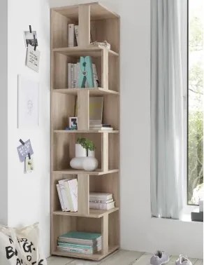 Rohový regál s priehradkami Corner Shelf, dub sonoma%