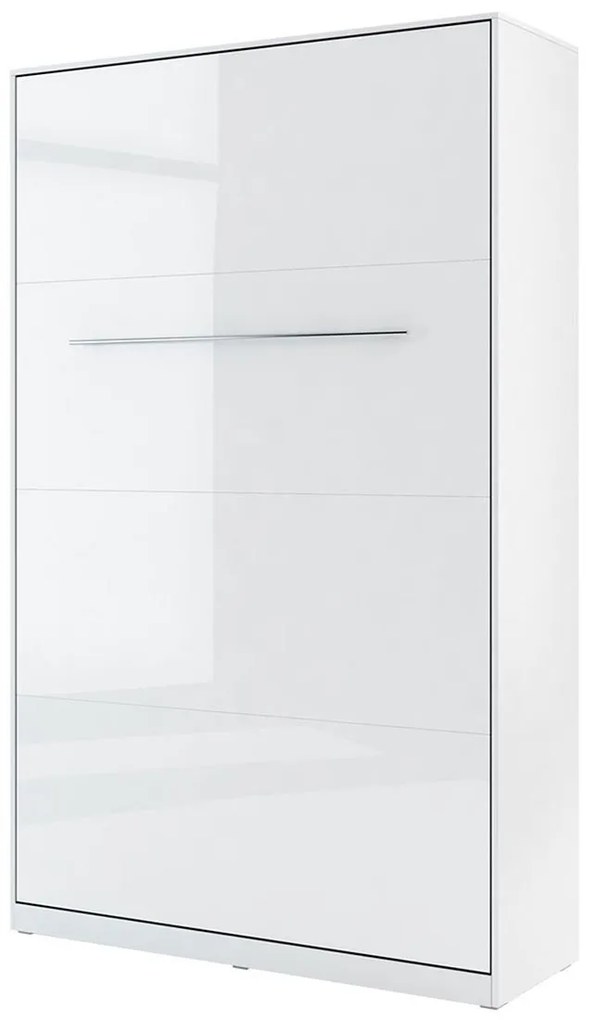 Sklápacia posteľ Concord Pro I, Farby: biely / biely lesk, Rozmer postele: 140x200