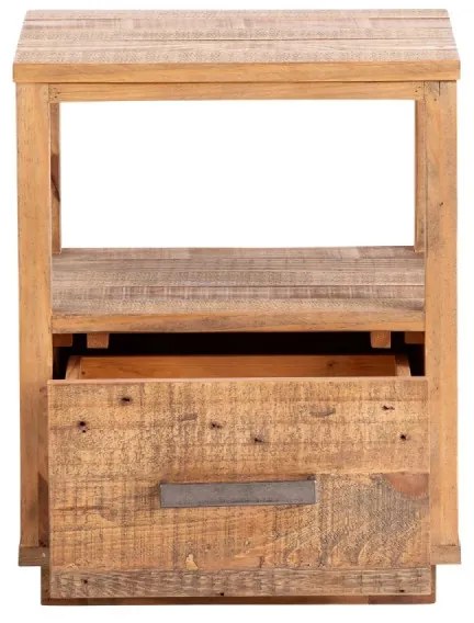 furniture-nabytek.cz - Masívny nočný stolík Woodville z recyklovanej borovice, lakovaný, prírodná farba