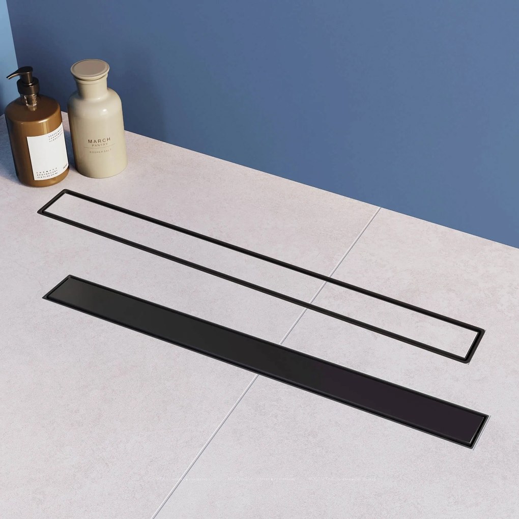 Rea NEOX Superflow, odtokový sprchový žľab 60 cm, čierna matná, REA-G7805