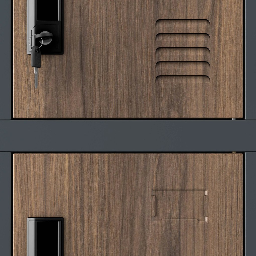Šatňová skriňa KAROL, 900 x 1850 x 400 mm, Eco Design: antracit/dub orech